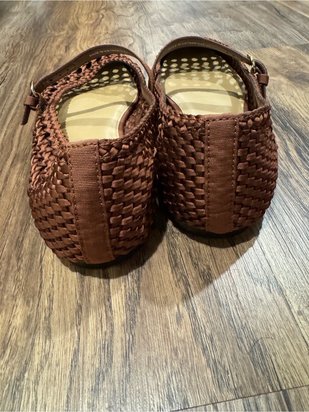 J Crew Satiny woven Mary Jane flats in Antique Oak Size 11 - Picture 9 of 9